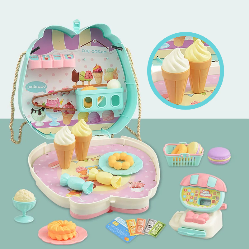 Cartera de Helados para Niñas – Kit Creativo de 22 Piezas con Accesorios Portátiles