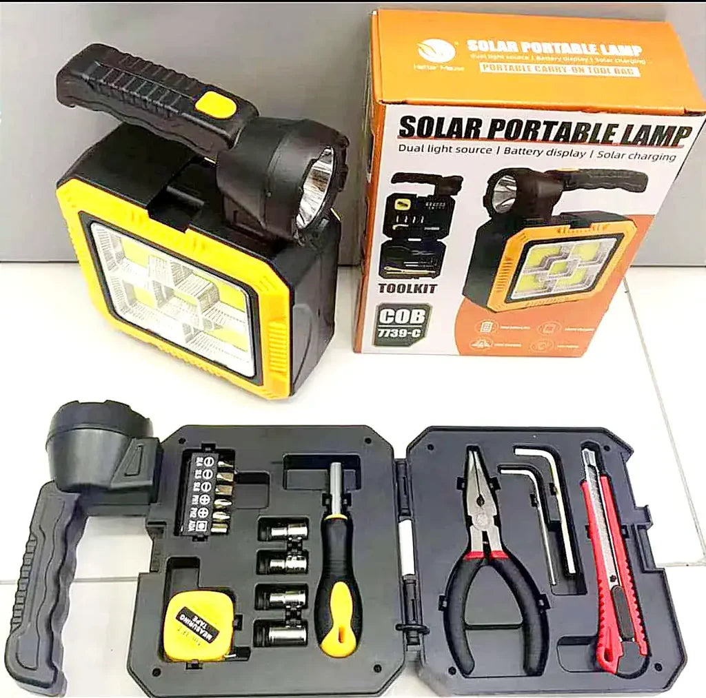 Lámpara Solar LED Multifuncional ECOPOWER EP-8149 + Kit de Herramientas