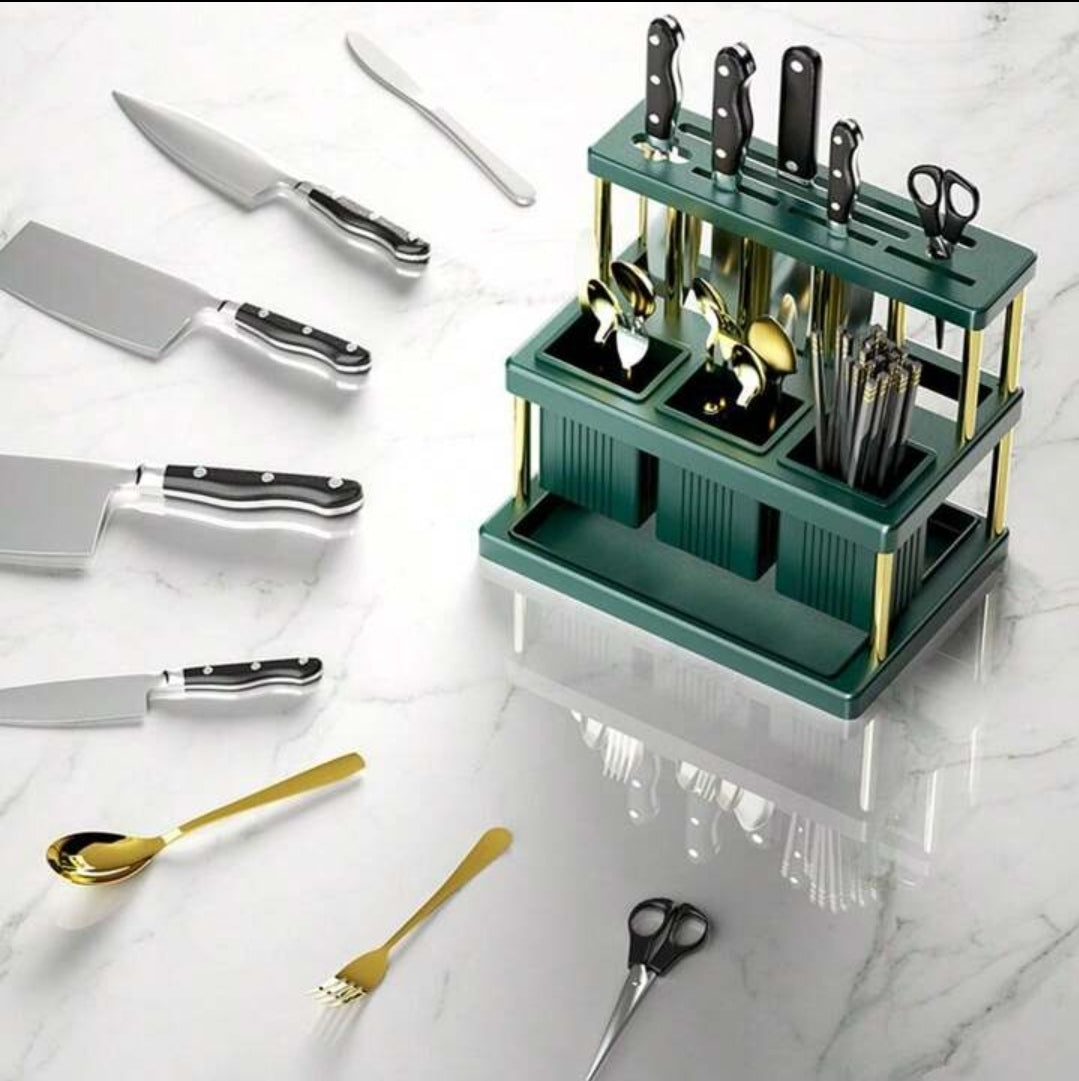 Organizador Multifuncional de Cuchillos y Cubiertos para Cocina