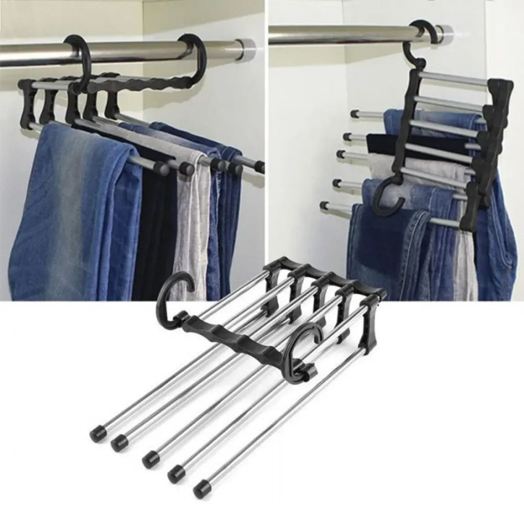 Percha Múltiple para Pantalones – Organizador de Armario | Ahorra Espacio y Mantén tu Ropa Ordenada