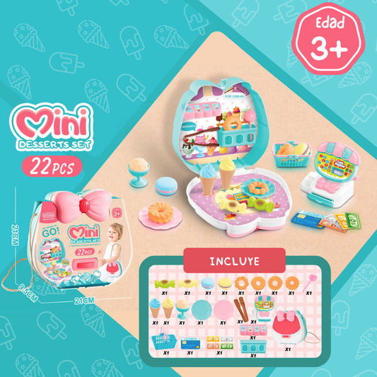 Cartera de Helados para Niñas – Kit Creativo de 22 Piezas con Accesorios Portátiles