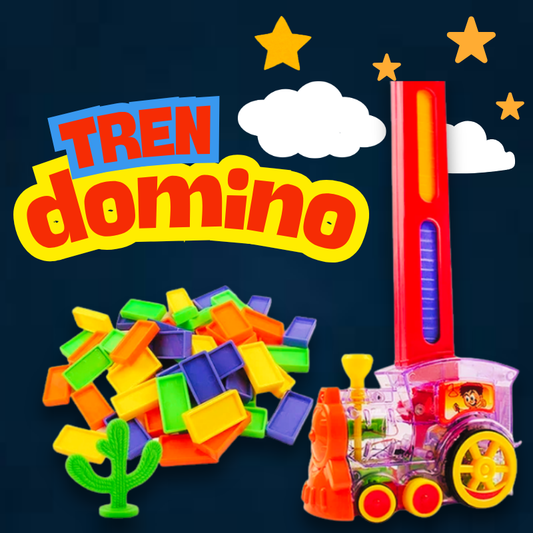 Tren de Domino con Luz y Sonido – Juguete Educativo con 60 Fichas