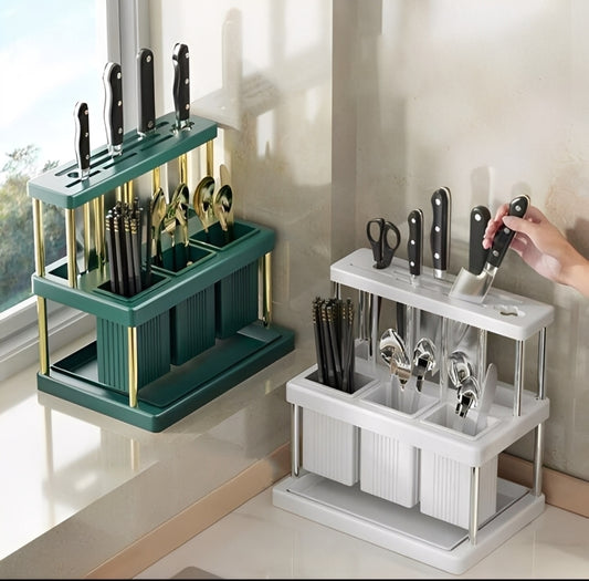 Organizador Multifuncional de Cuchillos y Cubiertos para Cocina