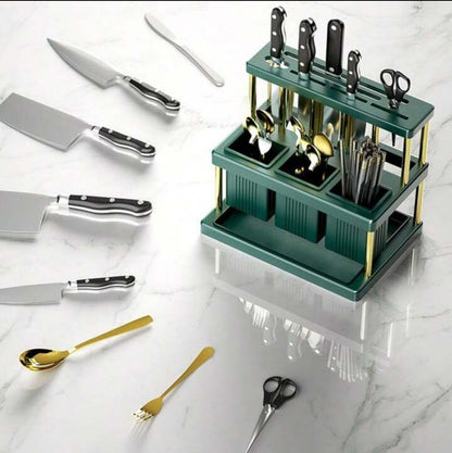 Organizador Multifuncional de Cuchillos y Cubiertos para Cocina